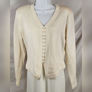 Vintage CASUAL CORNER Cream Bolero Pullover Sweater - Size Small